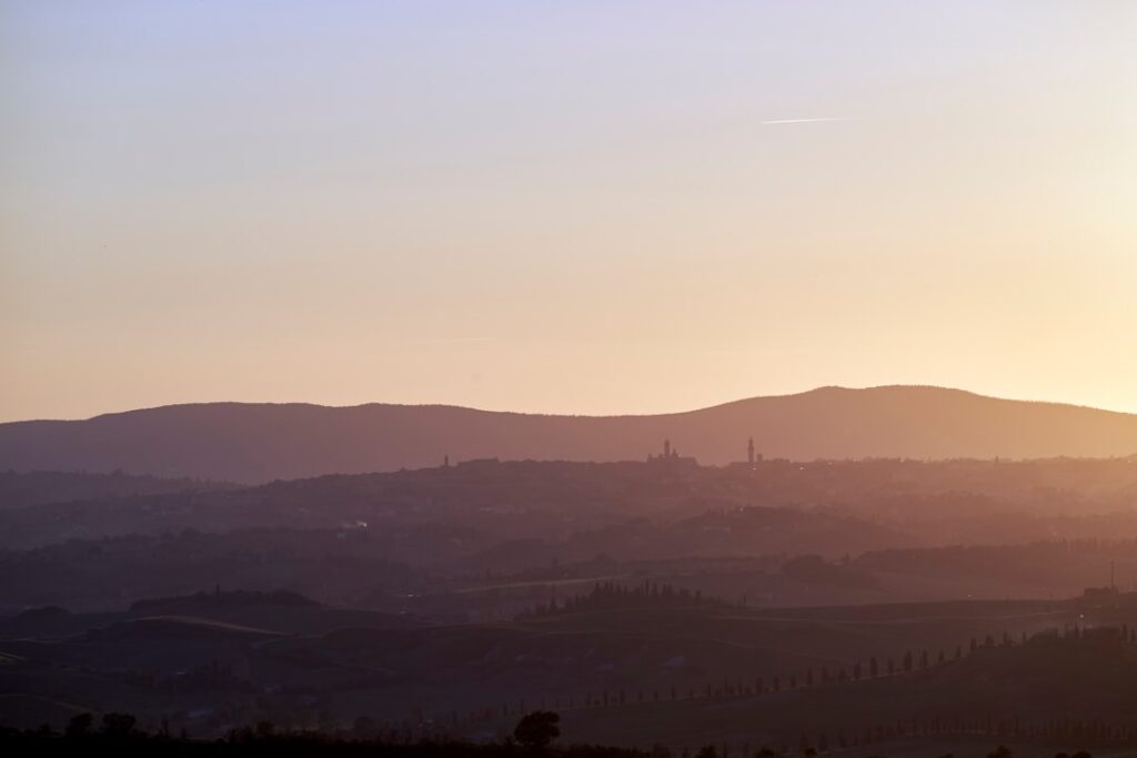 Chianti vineyards sunrise near Siena