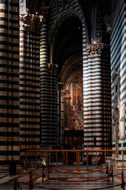 Duomo di Siena interior marble floor morning