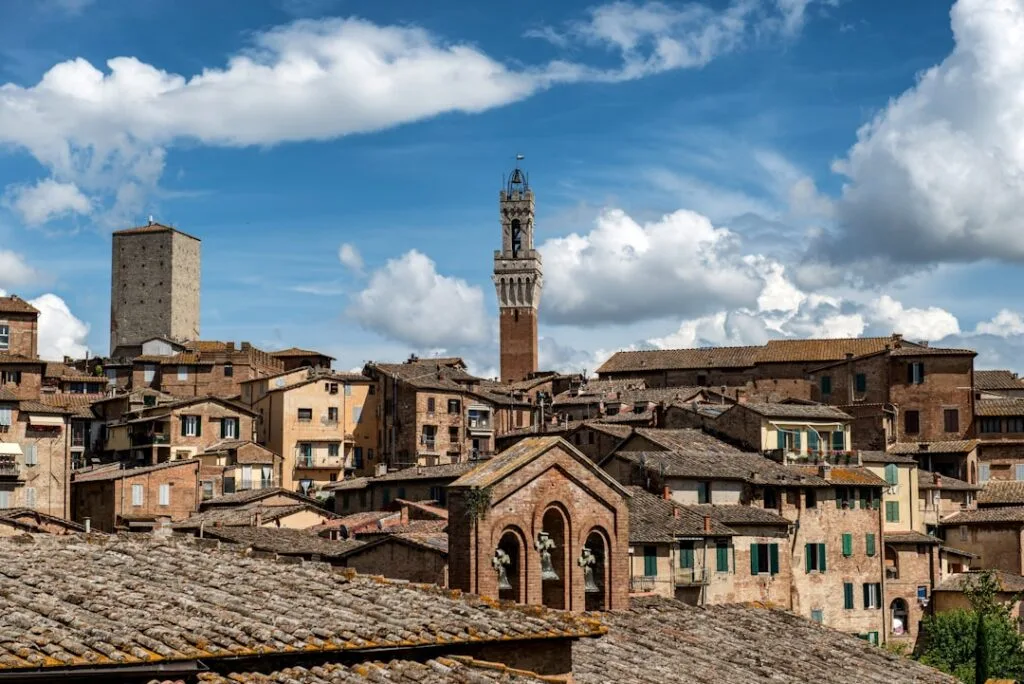 Panorama des toits de Sienne avec la tour du Mangia