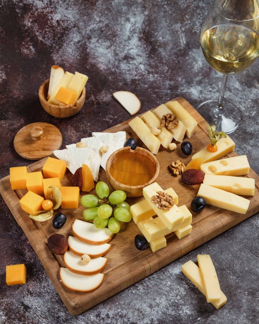 Italian cheese board pecorino with red wine