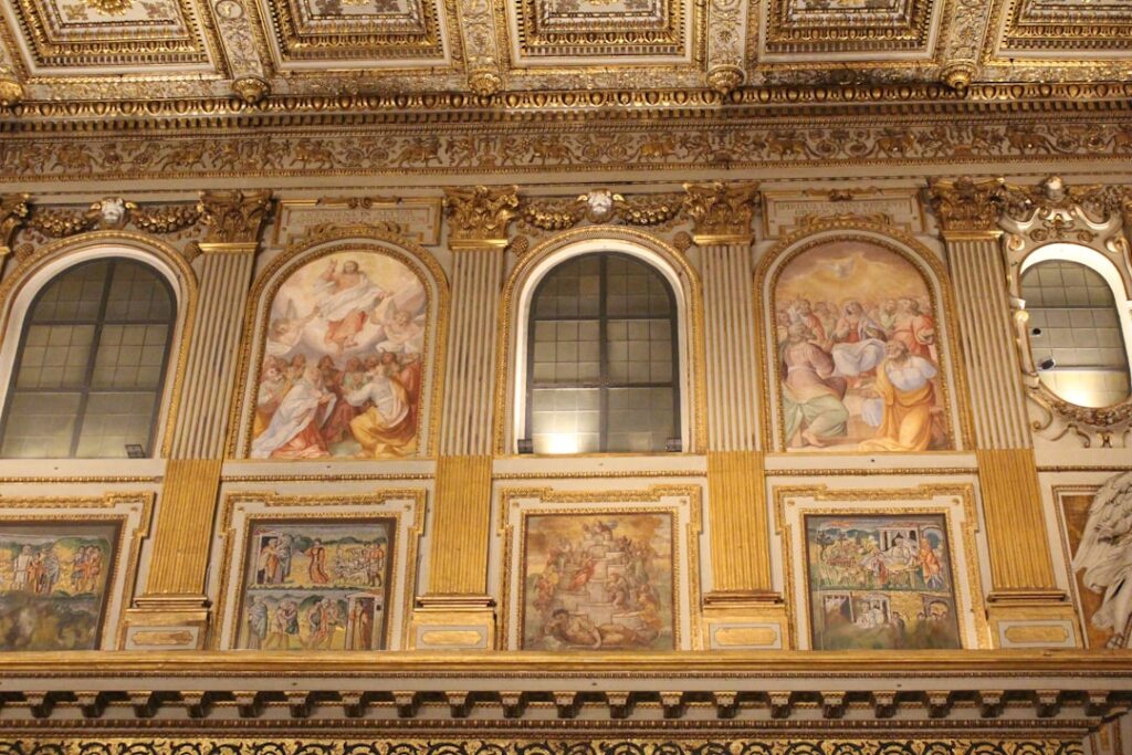 Libreria Piccolomini frescoes illuminated