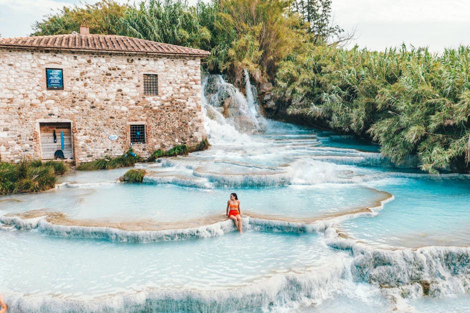 Saturnia Spa Resort outdoor pools midday