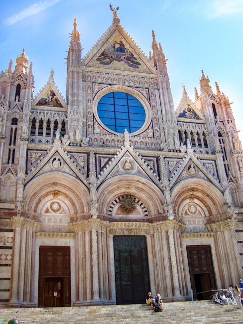 Siena Cathedral marble facade closeup