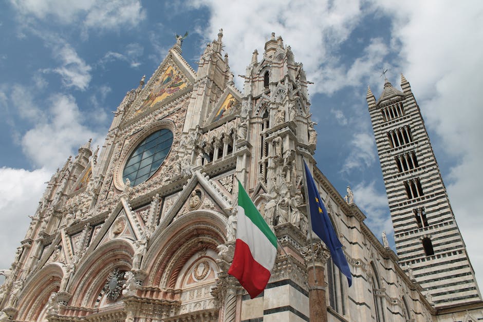 Siena Duomo exterior facade morning