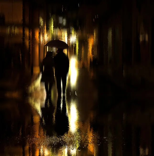 Siena evening lights couple walking