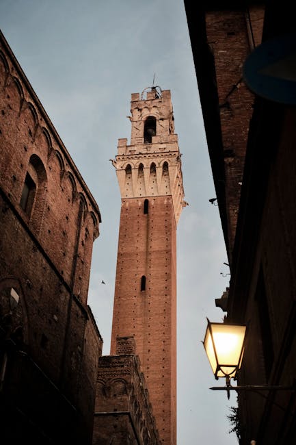 Siena narrow street morning light