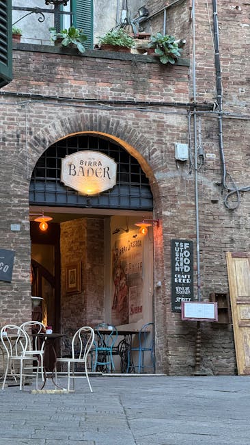 Siena street cafe evening lights