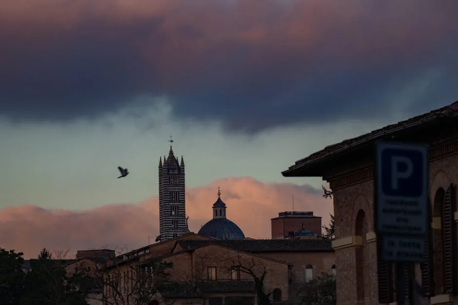 Siena tourists at Fortezza Medicea evening