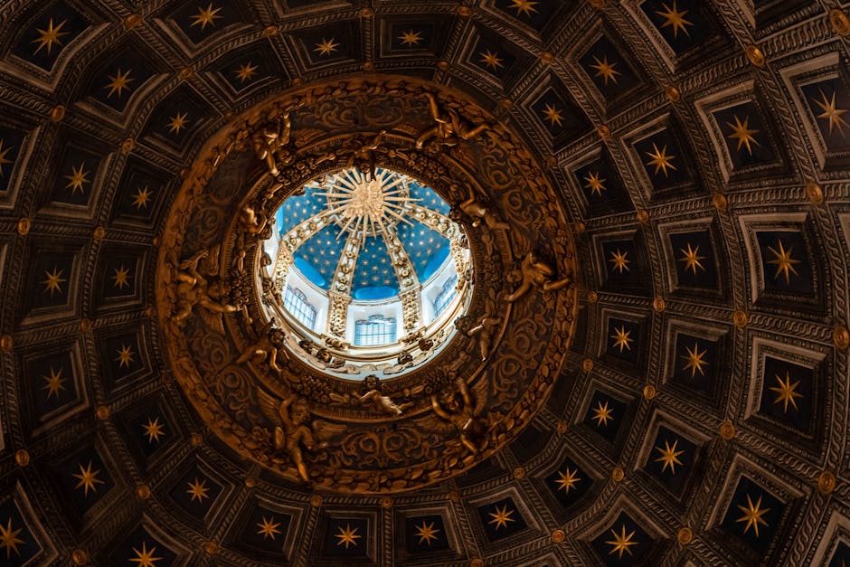 Tourists photographing Siena Cathedral interior