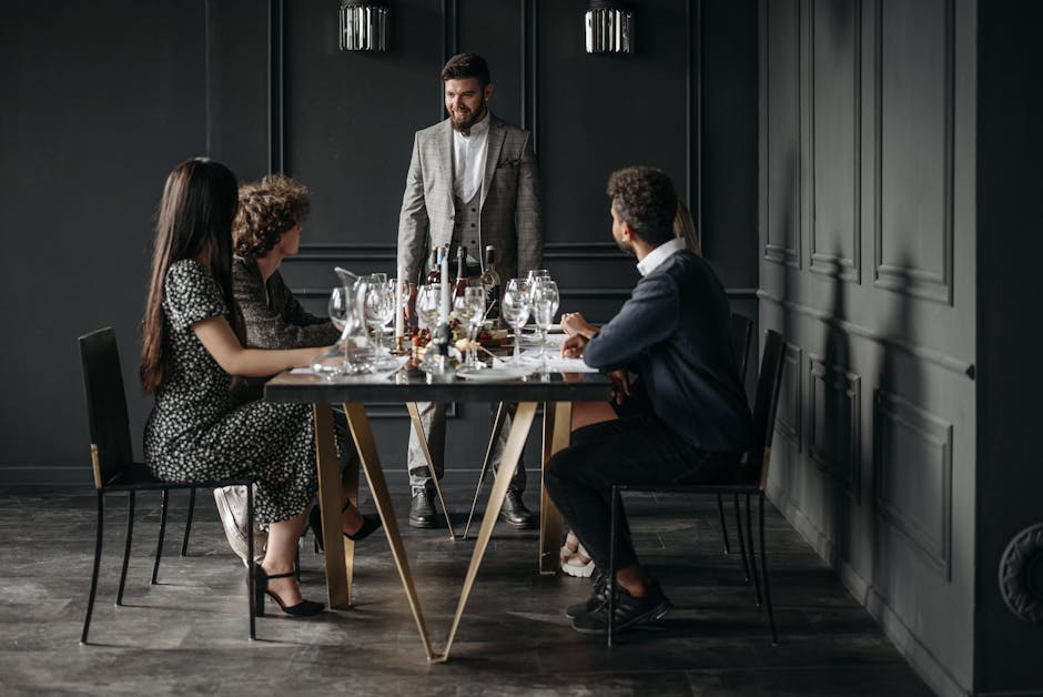 Wine tasting class group table